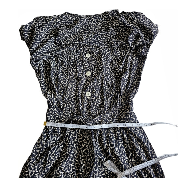 Molly Malloy Vintage Romper 80s 90s Floral Black White Jumpsuit - Picture 5 of 16